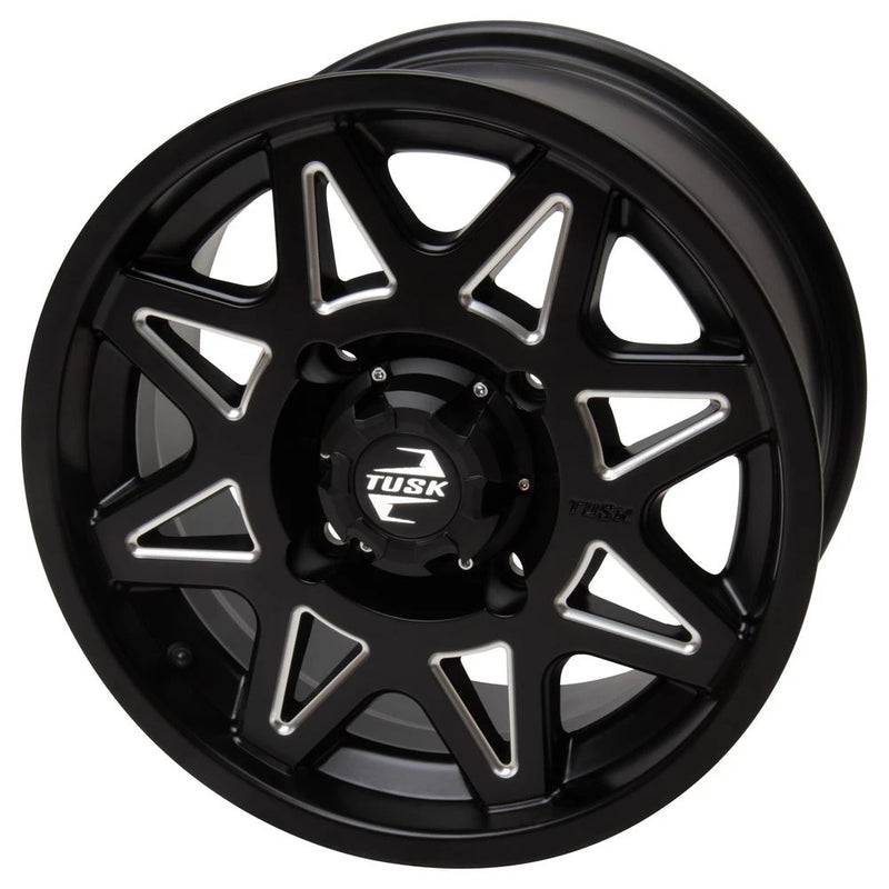 4/137 UTV Wheel 15x7 5+2 Milled Black for Honda Talon and Can-Am product view
