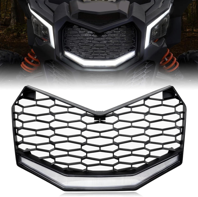 Front Mesh Grille with LED Lights for Can-Am Maverick X3 2017-2026 product view