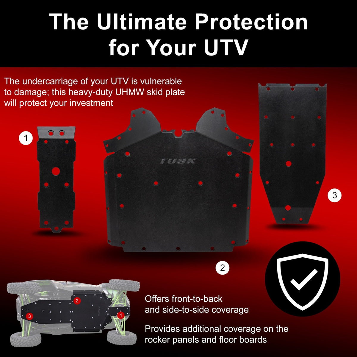 3/8-Inch Skid Plate for Kawasaki Teryx KRX 1000 2020-2025 product view
